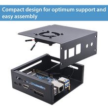 52Pi Orange Pi 5/5B Metal Protective Case Enlosure Iron Shell with Cooling Fan Heatsinks Expansion Slot for 2280 SSD