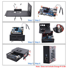 52Pi Orange Pi 5/5B Metal Protective Case Enlosure Iron Shell with Cooling Fan Heatsinks Expansion Slot for 2280 SSD