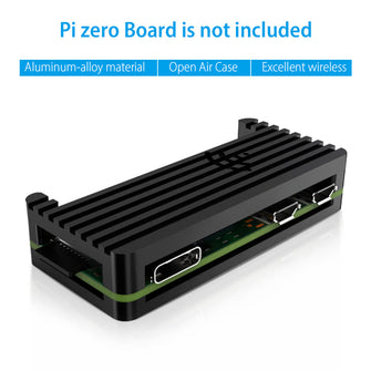 Black Aluminum CNC Case Shell Cover Enclosure Kit with Heatsink, USB Cable HDMI Adapter for Respberry Pi Zero 2W Passive Cooling