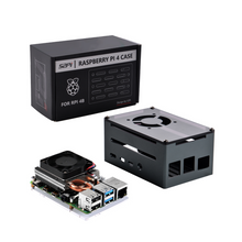 52Pi Aluminum Black Case with Ultra Thin Ice Tower Cooler Cooling Fan for Raspberry Pi 4 Model B