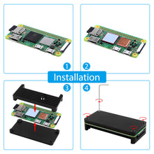 Black Aluminum CNC Case Shell Cover Enclosure Kit with Heatsink, USB Cable HDMI Adapter for Respberry Pi Zero 2W Passive Cooling