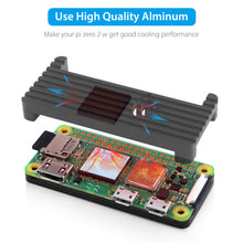Black Aluminum CNC Case Shell Cover Enclosure Kit with Heatsink, USB Cable HDMI Adapter for Respberry Pi Zero 2W Passive Cooling