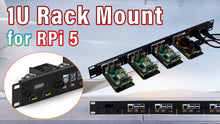 RS01 1U Rack Mount for Raspberry Pi5 with four RS-P11 Expansion Board for RS-P22 Raspberry Pi5 Supports M.2 NVMe 2230/2242/2260/2280 SSD