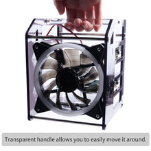 52Pi Rack Tower Acrylic Cluster Case (4 Layer) LED RGB Light Large Cooling Fan for Raspberry Pi / Jetson Nano