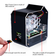 52Pi Raspberry Pi 4 Model B ABS Mini Tower NAS Kit with Ice Tower 0.96 Screen Dispaly for Raspberry Pi 4B