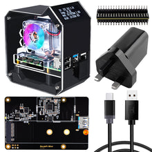 52Pi Raspberry Pi 4 Model B ABS Mini Tower NAS Kit with Ice Tower 0.96 Screen Dispaly for Raspberry Pi 4B