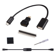 52Pi Accessory Kit 20Pin GPIO Header, Heatsink, OTG Cable, HDMI Adapter, ON/Off Switch Cable for Pi Zero 2 W/Pi Zero W/Pi Zero