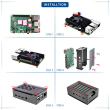 52Pi Raspberry Pi 4 Model B Aluminum Brick Case Black Enlosure Shell with 4010 Low-Profile Ice Tower Cooling Fan for RPI 4B