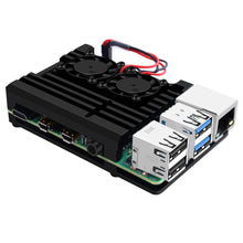 52Pi Armor Case Aluminum Alloy Metal Heatsink with Dual Fan for Raspberry Pi 4B/3B/3B+