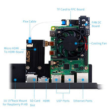 52Pi 1U Rack Steel Bracket Kit For Raspberry Pi 4B Clusters 19 Inch 4 Slots Heatsinks TF Card to FPC Board Cooling Fan Cable