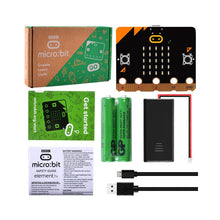 52Pi Micro:bit V2 Go Kit Original Microbit V2 Starter Kit, with BBC Micro:bit V2 Board, Battery Holder, 2 AAA Batteries, Micro USB Cable for Coding and Programming