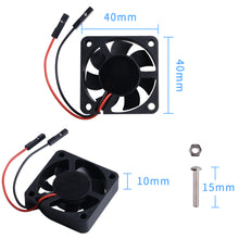 52Pi 2 Pack Cooling Fan with LED for Raspberry Pi 4 B / 3 B + / 3 (40*40*10mm) 2 wires