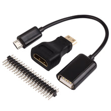 52Pi Accessory Kit 20Pin GPIO Header, Heatsink, OTG Cable, HDMI Adapter, ON/Off Switch Cable for Pi Zero 2 W/Pi Zero W/Pi Zero