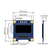 52Pi OLED Display Module I2C IIC 128X64 Pixel 0.96 Inch Display Module Yellow Blue Two-Color Display Compatible with Raspberry Pi Arduino 51 Series MCU STM32 R3 and Mega