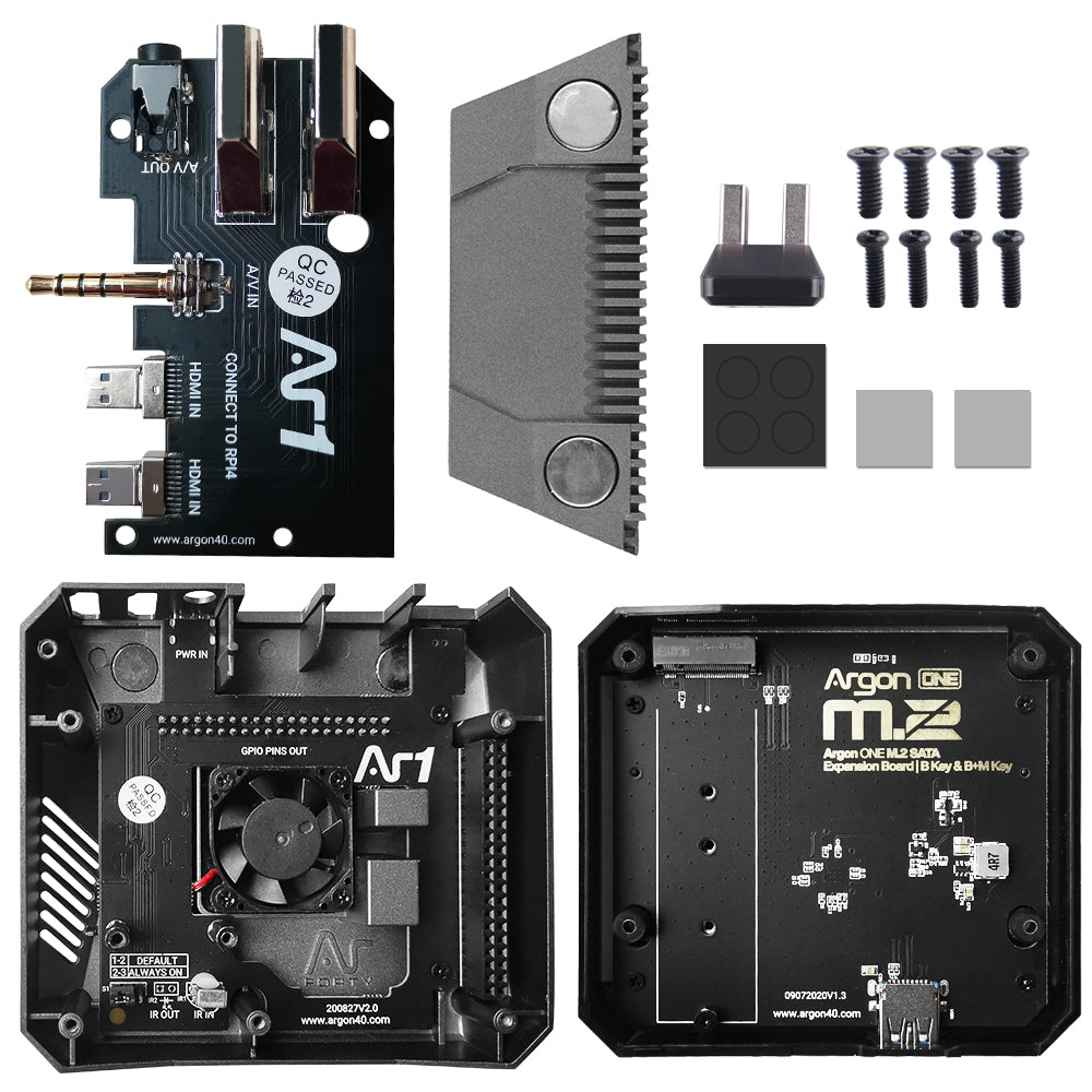 Argon ONE M.2 Case for Raspberry Pi 4 Model B M.2 SATA SSD to USB