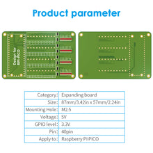52Pi Screw Terminal Expansion Board for Raspberry Pi Pico/Pico W, Screw Terminal Block Breakout Module Board with LED for Raspberry Pi Pico/Pico W