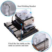 52Pi ICE Tower Cooling Fan for NVIDIA Jetson Nano, Horizontal Radiator with Colorful LED Low-Profile Cooler