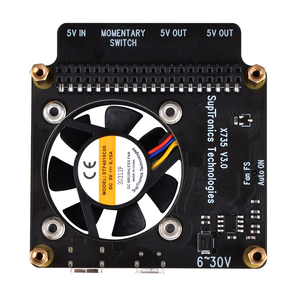 X735 V3.0 with Safe Shutdown & PMW Cooling Fan Expansion Board,Acrylic