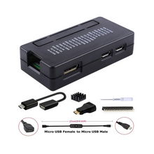 52Pi Raspberry Pi Zero 2 W/Zero W Case, 7 in 1 Basic Starter Kit with Raspberry Pi Zero Heatsink, 20Pin GPIO Header, OTG Cable, Switch Cable, HDMI Adapter and Screwdriver