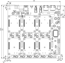 DeskPi Super6C Raspberry Pi CM5/CM4 Cluster Mini-ITX board 6 RPI CM4 supported
