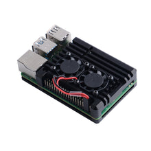 52Pi Armor Case Aluminum Alloy Metal Heatsink with Dual Fan for Raspberry Pi 4B/3B/3B+