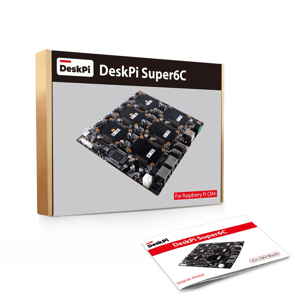 DeskPi Super6C Raspberry Pi CM5/CM4 Cluster Mini-ITX board 6