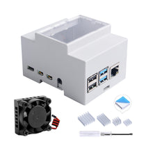 52Pi ABS Electrical Box Cooling Fan Heatsink Screwdriver Protective Case White Enclosure for Raspberry Pi 4 B/3 B+/3B