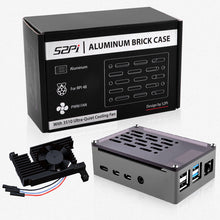 52Pi Raspberry Pi 4 Model B Aluminum Brick Case Black Enlosure Shell with 4010 Low-Profile Ice Tower Cooling Fan for RPI 4B