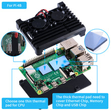 52Pi Armor Case Aluminum Alloy Metal Heatsink with Dual Fan for Raspberry Pi 4B/3B/3B+