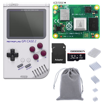 Retroflag GPi CASE 2 for Raspberry Pi CM4, with 3.0” LCD and 4000mAh Li-on Rechargeable Battery, Type C Charging Port