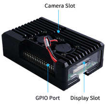 52Pi New Black Aluminum CNC Alloy Case Enclosure Shell Cover with 2510 Dual Cooling Fan for Raspberry Pi 4B