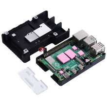 52Pi New Black Aluminum CNC Alloy Case Enclosure Shell Cover with 2510 Dual Cooling Fan for Raspberry Pi 4B