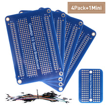 Gold-Plated Prototype PCB Solderable Breadboard for DIY Arduino Soldering Projects, Electronics Projects & Raspberry Pi, with M-M Dupont Jumper Wire Cable (4 Pack & 1/4Mini Board)