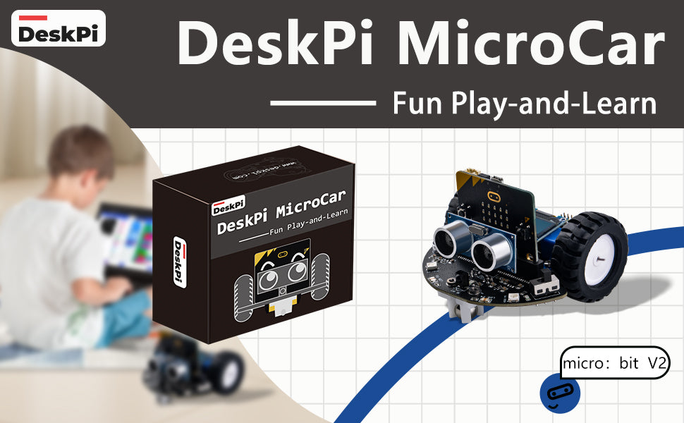 DeskPi MicroCar Compatible with Micro Bit V2