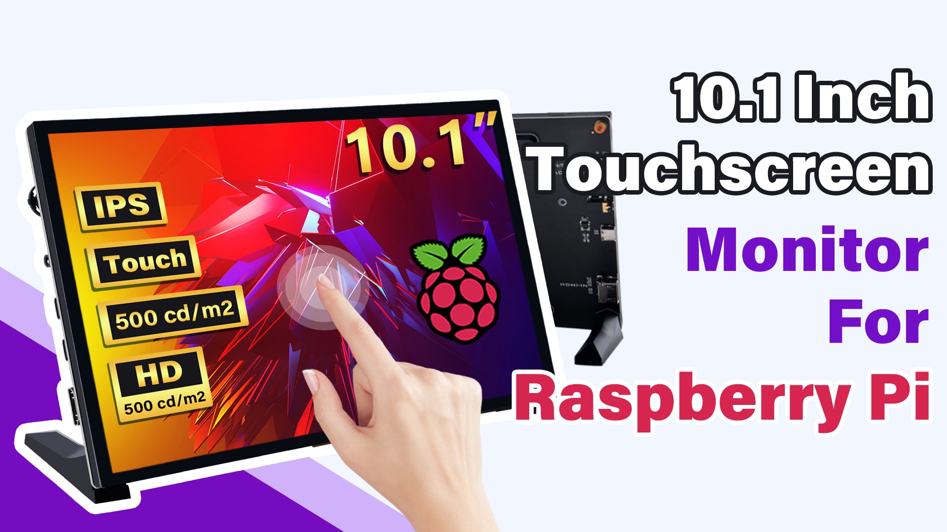 52Pi 10.1 inch Capacitive Touch Screen work with Raspberry Pi 5