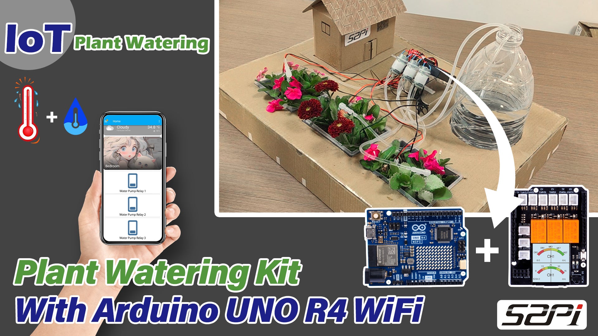 Plant Watering Kit with Arduino UNO R4 WiFi SKU: KZ-0069