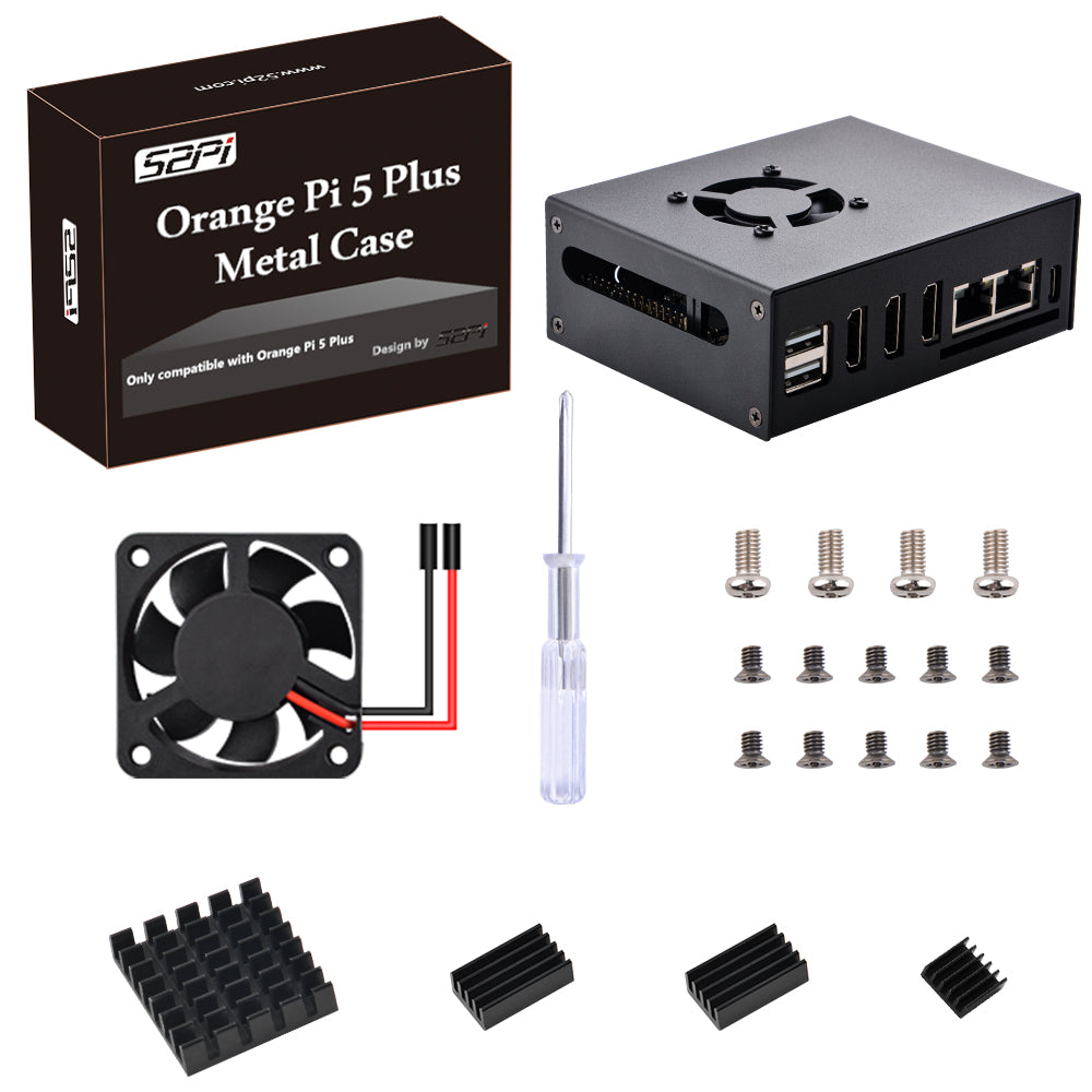 Orange Pi 5 Plus Metal Protective Case Enlosure Shell with Low-noise C –  52Pi Store