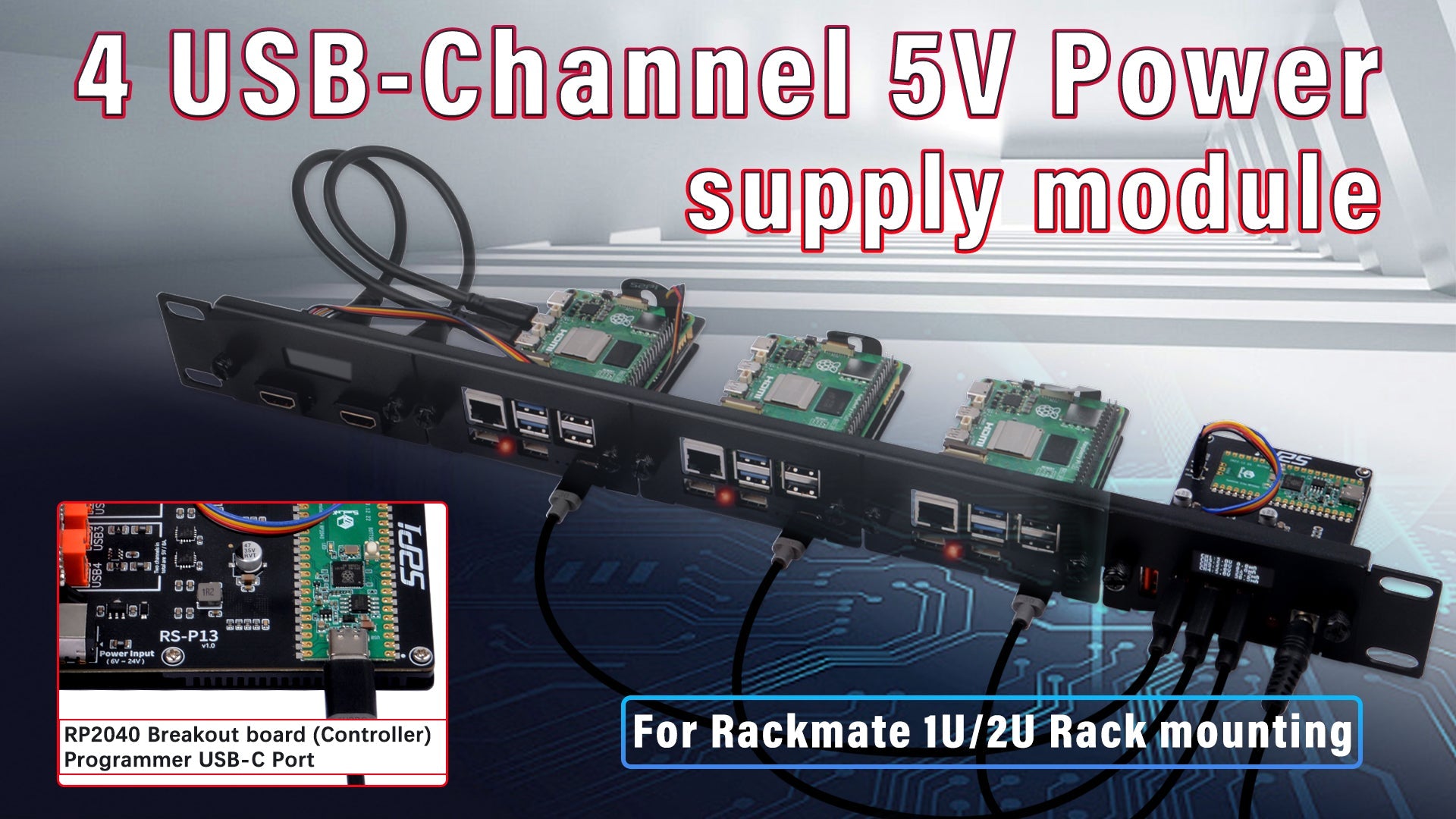 How to use 52Pi 4 USB-Channel 5V Power supply module in your project