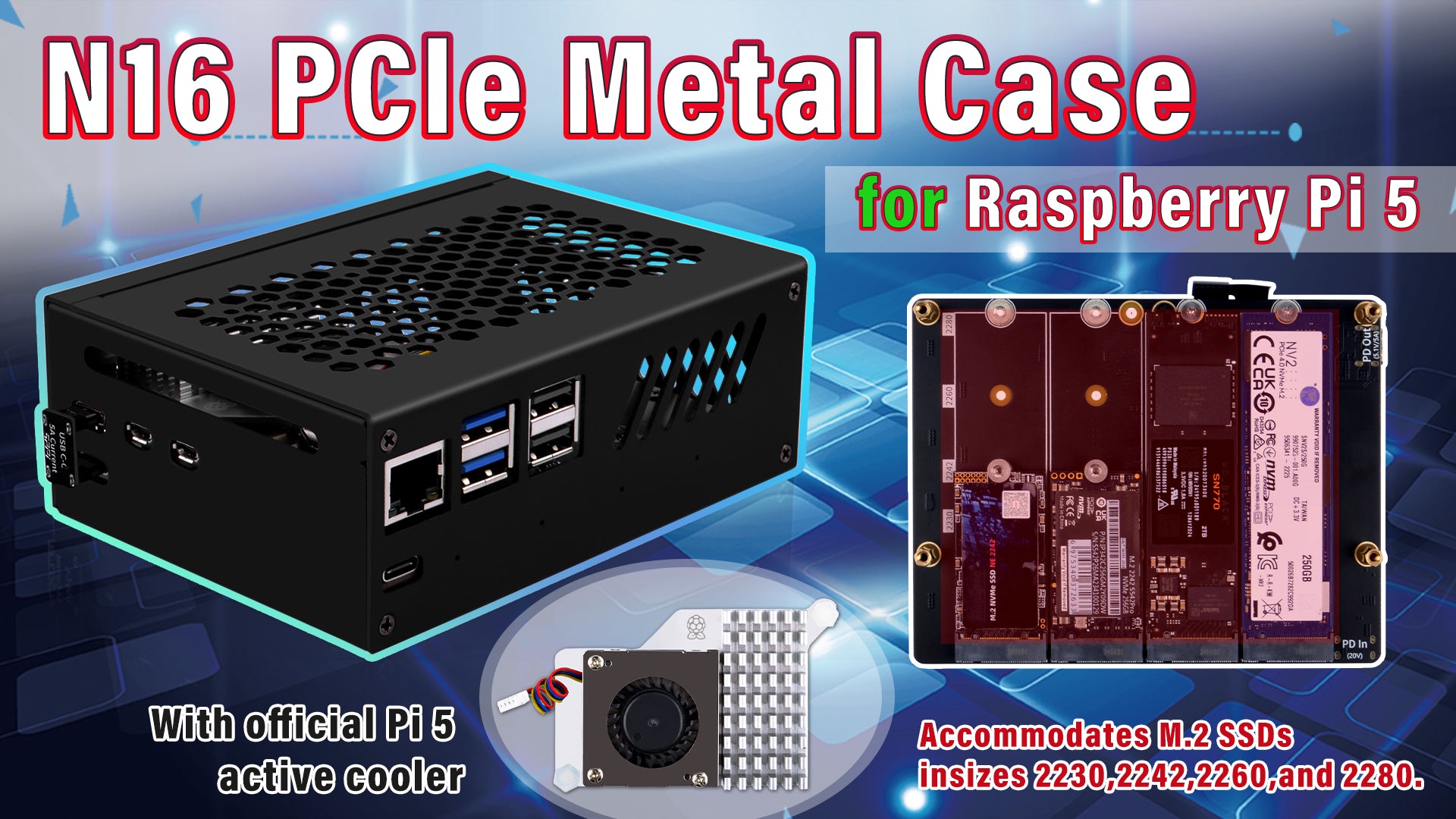 52Pi N16 PCIe Metal Case assmeble tutorial for Raspberry Pi 5