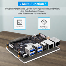 52Pi VisionFive 2 Starter Kit RISC-V Single Board Computer 8G with Type-C Power Supply 64GB SD Card Heatsink