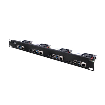 52Pi 1U Rack Steel Bracket Kit For Raspberry Pi 4B Clusters 19 Inch 4 Slots Heatsinks TF Card to FPC Board Cooling Fan Cable