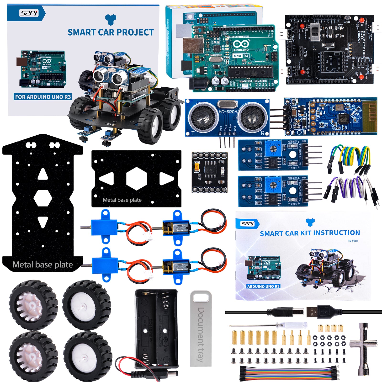 52Pi UNO R3 Smart Robot Car Kit for Arduino, STEM Programming Educatio ...