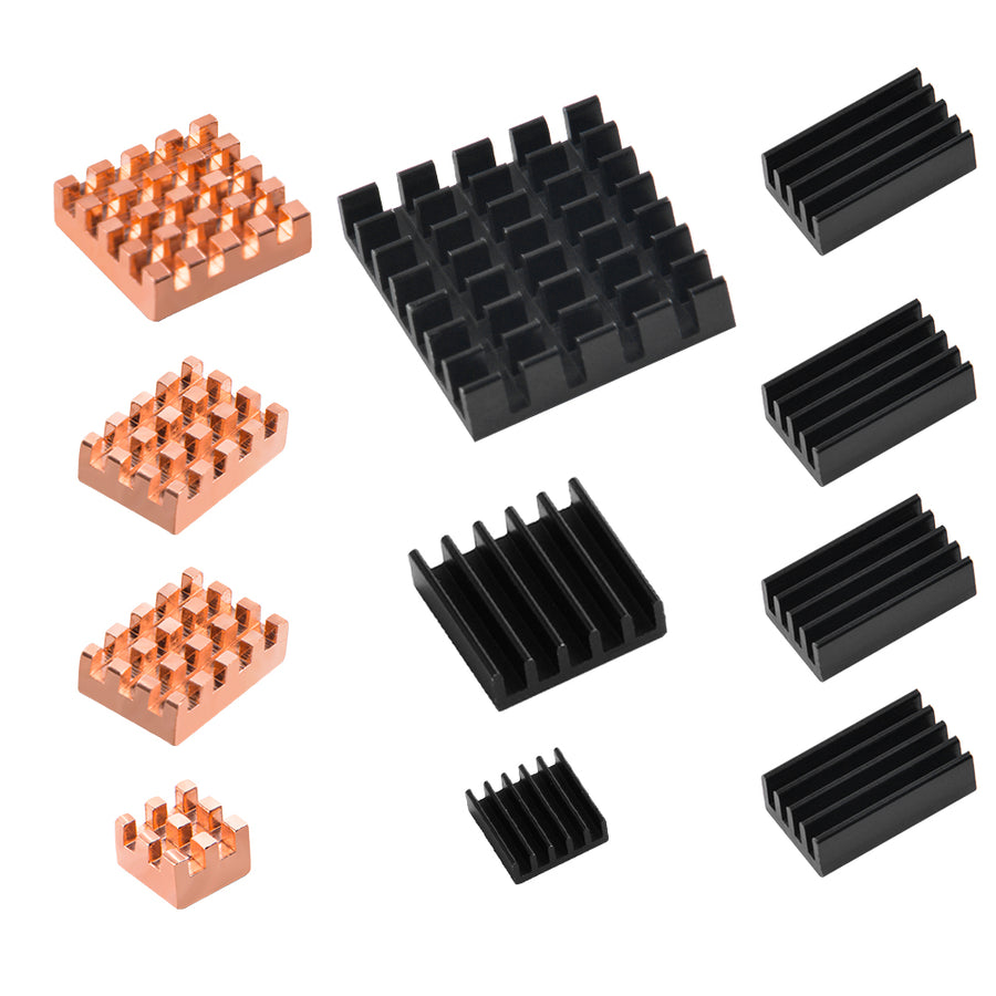 52Pi 1 Set of Aluminum Copper Heat Sink Black Heatsinks Cooling