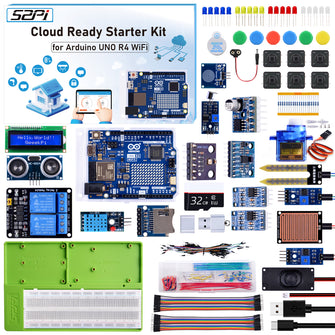 52Pi Cloud Ready Starter Kit with Arduino UNO R4 WiFi, Bluetooth, I2C, 12x8 LED matrix, IoT Integration and Tutorials for Beginners & Engineers
