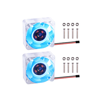 52Pi 2 Pack Cooling Fan with LED for Raspberry Pi 4 B / 3 B + / 3 (40*40*10mm) 2 wires
