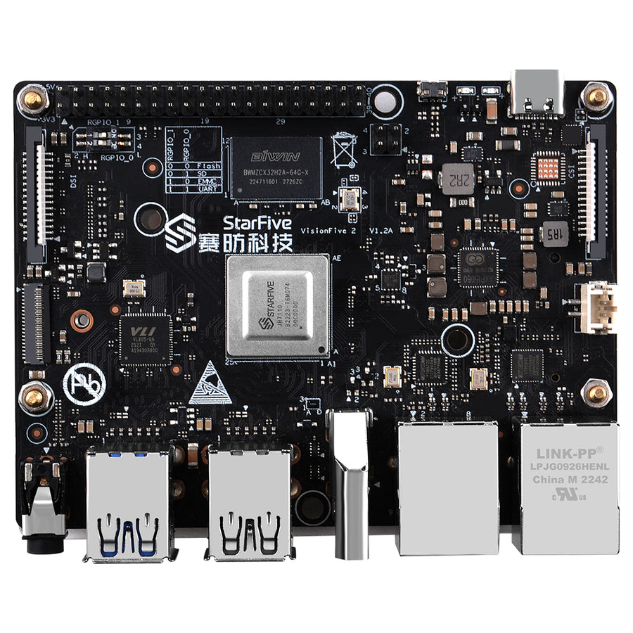 52Pi VisionFive 2 RISC-V Single Board Computer 8G -- VF201080-A0