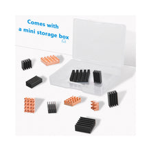 1 Set of Aluminum Copper Heat Sink Black Heatsinks Cooling Kit for Orange Pi 5/5B/Plus