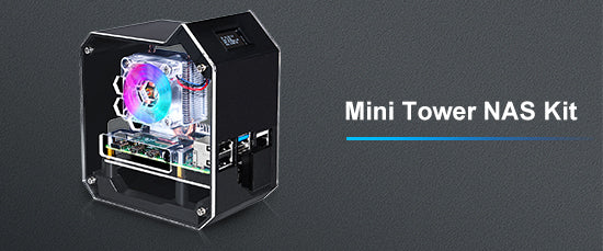 Mini Tower NAS Kit For Raspberry Pi 4B,M.2 SATA SSD