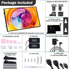 52Pi 10.1 inch Capacitive Touchscreen for Raspberry Pi, HDMI Monitor IPS 1024X600 LCD Display with Dual-Speaker for Raspberry Pi 5/4B/3B+/3B/B+, with Mount Hole to Install Raspberry Pi Board