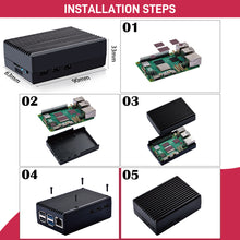 52Pi Aluminum Passive Cooling Case Black Enlosure Shell for Raspberry Pi 5
